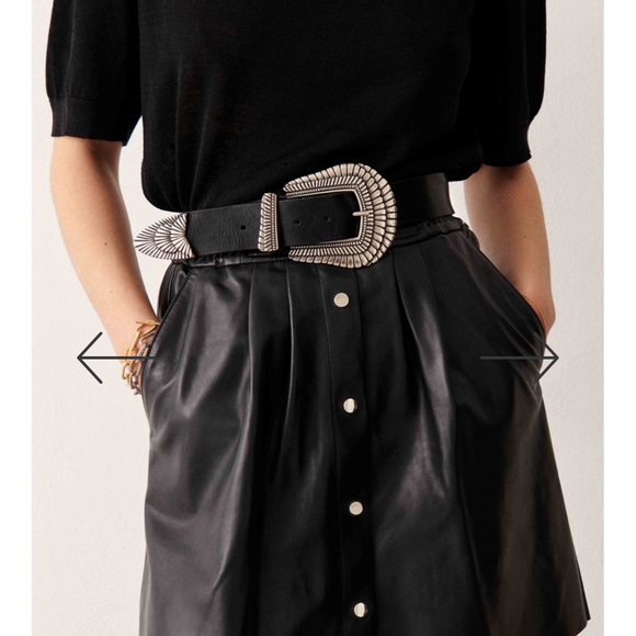 BA&SH black leather skirt NEW NWT size M - Picture 5 of 10
